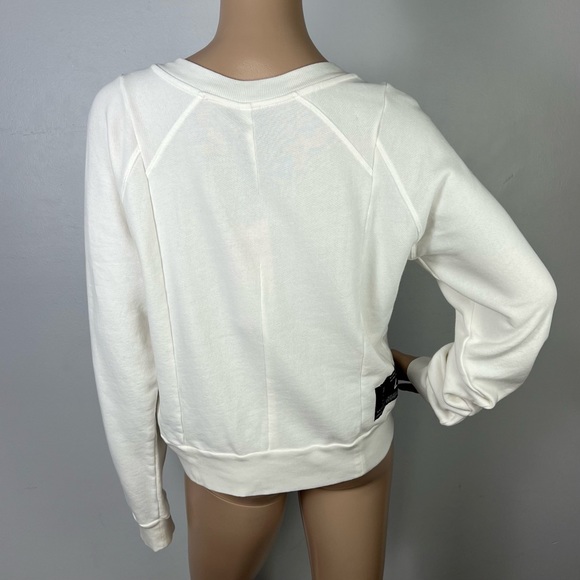 NEW BEN TAVERNITI UNRAVEL PROJECT WHITE TERRY LACE-UP SWEATSHIRT - Picture 6 of 9